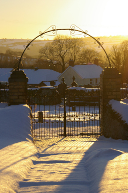 Capel Iwan chapel gate December 2010